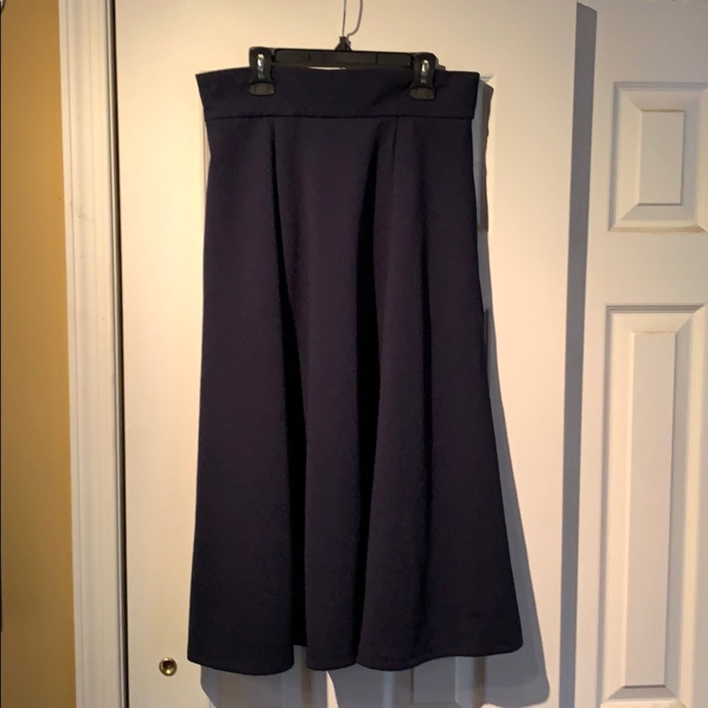 eShakti Navy Blue Jacquard Pattern Skirt Sz 10
